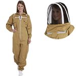 Natural Apiary - Apiarist Beekeeping Suit with 1 x Non-Flammable Fencing Veil Mesh - Total Protection for Backyard & Beginner Bee Keepers