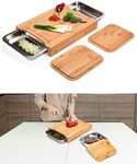 Prosumer's Choice Bamboo Cutting Board - Chopping Board Wood -Organic Bamboo Cutting Board - Bamboo Cutting Board with Tray - Chopping Board with Stainless Steel Juice Catcher -15" x 11" x 2" inches