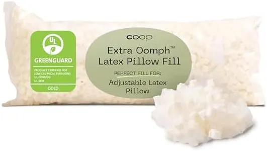 Coop Home Goods Extra Oomph Latex Pillow Fill, 1/2 Lb Bag of Cross-Cut Talalay Latex and Microfiber Stuffing, Supportive, Naturally Cooling, Eco-Friendly Filler for Bed Pillows