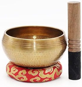 SANSKAR NEPAL Tibetan Singing Bowl Hand Hammered - 5.5 Inch - For Mediation, Yoga, Sound Therapy, Spiritual Healing, Prayer, Mind and Body Relaxation (5.5")