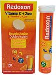 Redoxon Vitamin C Tablets | Orange Flavor, Effervescent Double Action Supplement of Vitamin C and Zinc for Immune System Support, Healthier Lifestyle, and More Energy; 20 Tablets