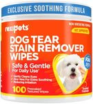 REXIPETS Dog Eye Wipes - Tear Stain Remover for Dogs - Remove Discharge & Mucus Secretions - 100 Soft Presoaked & Textured Eye & Face Wipes