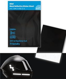 Black reflective vinyl - 3M reflective tape technology, Easy to Weed & Cut, Durable & Waterproof, Ideal for Motorcycles, and Crafts - High Visibility at Night with a Black Finish for Day