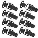 LISSUDA 8 Pcs Spring Loaded Toggle Latches Small Toggle Latch Clips Stainless Steel Catch Clamp Clips Duck Billed Buckles Spring Loading Toggle Clasp for Toolbox Closet Locker Case Drawer Black