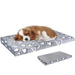 VANKEAN Dog Bed Mat Reversible(Cool & Soft), Stylish 24” Pet Bed Mattress for Dog Crate, Water Proof Linings, Removable Machine Washable Cover, Pet Bed for Small Dog & Cats up to 25lbs, Light Grey