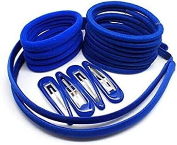 18x GIRLS SCHOOL HAIR ACCESSORIES Navy Blue, Red, Green, Royal Blue, Black, Burgundy: Headbands, hair clips, slides, elastic hairbands for Girls Kids Child (ROYAL BLUE)