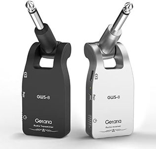 Getaria Upgrade Wireless Guitar System 2.4GHz Wireless Guitar Transmitter and Receiver for Electric Bass Guitar Cordless Guitar Amplifier
