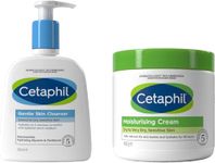 Cetaphil Hydrating Gentle Skin Cleanser 236ml + Body Moisturising Cream 450g Skincare Set, For Dry & Sensitive Skin