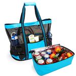 Yodo Large Beach Tote Bag with Detachable Insulated Cooler for Picnic Grocery Pool Party