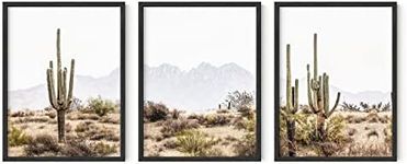 Haus and Hues Desert Wall Art - Set of 3 Western Posters, Landscape Pictures Wall Art, Nature Posters and Prints, Joshua Tree Wall Art, Cactus Posters Nature, Scenic Posters For Wall (12x16, Unframed)