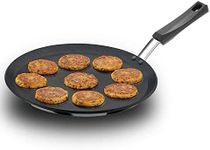 Hawkins Futura Nonstick Flat Tava with Plastic Handle, Diameter 30 cm, Thickness 4.88 mm, Black (NFT30P)