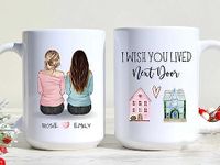 I Wish You Lived Next Door Mug, Friendship Mug, Best Friend Moving Gift, State to State Mug, Distance Best Friends Gift
