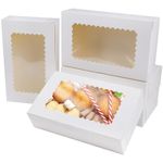 KEYIDO 20 Pack White Bakery Boxes with PVC Window 10” x 6” x 2.5” Cookie Boxes Pastry Biscuit Pie Candy Packaging Boxes for Christmas Birthdays Wedding Party Favors