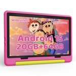Whitedeer Kids Tablet 10 Inch, Android 15 Tablet for Kids With 20GB+64GB+1TB, Advanced Security, Octa-Core, Face ID, 8MP Multi-Function Camera, Parental Control, 5G WiFi 6, BT 5.3, Pink