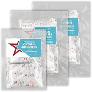 PackFreshUSA: 50 Pack - 1000cc Oxygen Absorber Packs - Food Grade - Non-Toxic - Food Preservation - Long-Term Food Storage Guide Included