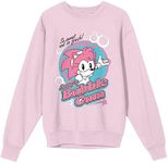 Bioworld Sonic The Hedgehog Amy's Bubblegum Logo Crew Neck Long Sleeve Cradle Pink Women's Sweatshirt-Large