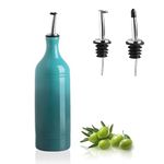 Sweejar Home Large Ceramic Olive Oil Dispenser Bottle, Opaque Oil Cruet Protects Oil to Reduce Oxidation, Suitable For Storage Of Oil, Vinegar, Soy Sauce & Other Liquids, 680ml(Gradient Blue)