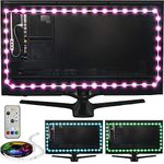 Power Practical LED Lights for TV in Living Room or Bedroom – Luminoodle Backlight, USB Powered Strips w/Remote for 15 Ambient Color Bias Lighting Options & 10 Brightness Modes, Size (30"-40" TV)