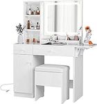 IRONCK Vanity Desk with LED Lighted