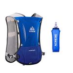 5L Lightweight Running Backpack Outdoor Sports Trail Racing Marathon Hiking Fitness Bag Hydration Vest Pack for Men Women with 1.5L Bag or 500ml Kettle (Blue With 500ml Water Bottle, One Size)