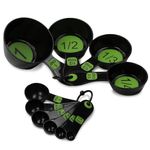 Chef Craft Easy to Ready Plastic Measuring Cup Set, 10 piece set, Green