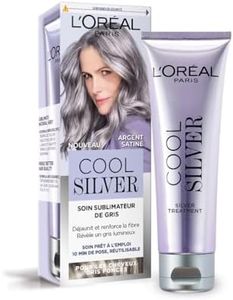 L'Oréal Paris - Soin Sublimateur de Gris - Déjaunit & Renforce la Fibre Capillaire - Cheveux Gris Foncés - Neutralise les Reflets Indésirables - Cool Silver - Couleur : Argent Satiné