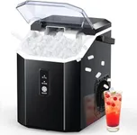 Joy Pebble Nugget Ice Maker, 10,000pcs/33lbs/Day, Portable Nugget Ice Maker Machine with Handle, Ice Makers Countertop Self-Cleaning, with Ice Scoop & Basket