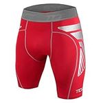 TCA Boys' CarbonForce Pro Compression Base Layer Shorts Thermal Under Gear - Team Red, 10-12 Years