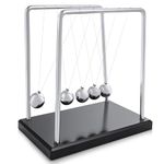 Toys4Boys Newton's Cradle Office Desk Accessories 19 cm - Large Newtons Cradle Desk Toy - Swinging Balls Pendulum - Stress Ball Office Accessories - Stainless Steel Desk Pendulum - Desk Decorations