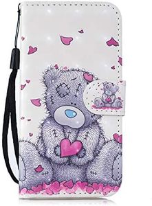 Huzhide Nokia 1.3 Phone Case, Shockproof Wallet 3D Art PU Leather Case Flip Folio with Magnetic Closure Stand Card Holder Soft TPU Bumper Slim Protective Shell for Nokia 1.3 Phone Cover - Bear