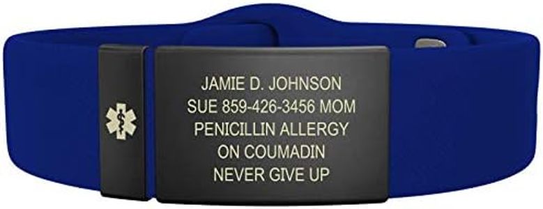 ROAD iD - Official Medical Alert Bracelet - The Wrist Identification Elite - 19mm Wide - Silicone Pin-Tuck - Medic ID Bracelets - 4 Colors