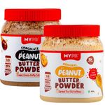 MYPB Peanut Butter Powder makes 960g Spread | 230g Original, 230g Chocolate PBP combo | upto 54g Proteins | 100% Peanuts without Fatty Oils | No Preservative | Pack of 2 |Shake Bake|Kids, Gym, Dite