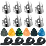 DLAND 18 Adjustable Finger Picks,Including Stainless Steel Finger Picks, 4 Plastic Thumb Picks,and 6 Picks for Guitar,Harp,Banjo and Other Instruments