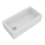 ROHL RC3618WH 36-Inch by 18-Inch by 10-Inch Shaws Lancaster Single Bowl Fireclay Kitchen Sink with 3-1/2-Inch Drain, White