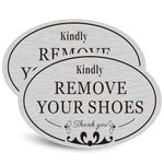 CARGEN 2 PACK Kindly Remove Your Shoes Oval Please Take Off Your Shoes No Shoes Sign Decal Sticker Home House Door Sign 6.3" x 3.8" Christmas Gifts