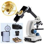 swift Microscope SW150-SPA26-5PBC,Compound Kids Microscope, 40X-1000X, Monocular Head, Glass Optics, with Cell Phone Adapter and Slides