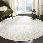 Safavieh Adirondack Collection ADR109C Ivory and Silver Round Area Rug, 4 Feet in Diameter