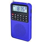 YOFITS YF39 3-in-1 Portable Radio AM FM MP3 Player Voice Recorder - Multi-Function Excellent Reception and Rechargeable Battery Small Receiver with Bluetooth & Emergency Flashlight for Outdoors (Blue)