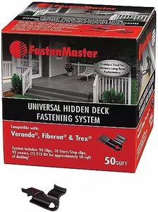 FastenMaster Universal Hidden Deck Fastening System 50 sq.ft. - Compatible with Veranda, Fiberon, and Trex