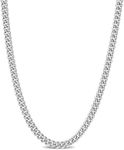 Curb Link Chain Men - Mens Silver Chain - Silver Chain for Women - Cuban Link Chain for Women - Silver Chain for Men - Cadena de Plata 925 para Hombre - Chain Necklace for Men and Women- (Curb Link - Silver - 4.4MM - 24in)