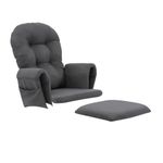 5Pcs Glider Rocker Cushions Set - Velvet Glider Rocker Replacement Cushions with Side Storage Pockets, Washable & Non Slip,Dark Gray