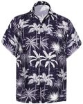 LA LEELA Men's Funky Beach Shirts Hawaiian Shirt for Men XXL Metal, Undyed Forest