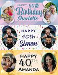 Hippowarehouse Personalised Happy Birthday Banner 5ft x 2ft Photo Custom Image Name Age Poster Kids Party Banner