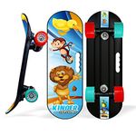 jaspo Carbon Fibre Kinder 18X6 Junior Skateboard For Kids Upto 7 Years Age Suitable Beginners And Learners Casterboard/Skate Board/Hoverboard/Longboard (Jungle Safari multicolour)