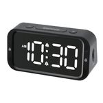 Searon Alarm Clock Dimmable for Bedroom - Adjustable Volume Digital Desk Clock for Kids LED Display, Dual Loud Alarms, Programmable Snooze, 12/24H, DC 5V/1A USB Port Charger - 14 x 5 x 7CM