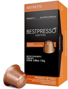 Bestpresso Coffee for Nespresso Original Machine 120 pods Genuine Espresso Ristretto Blend(High Intensity), Pods Compatible with Nespresso Original