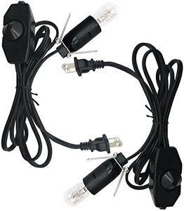 haraqi Himalayan Salt Lamp Cords with Dimmer Switch,Original Replacement Cords and 25 Watt Bulbs for Salt Rock Lamp,UL Listed Cords(2 Cords and 2 Bulbs)