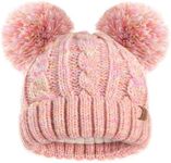 FURTALK Toddler Girls Boys Winter Hat Kids Pom Pom Beanie Hats Baby Faux Fur Pom Beanies Warm Soft Toddler Hats