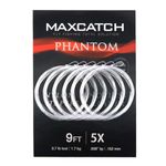 M MAXIMUMCATCH Maxcatch Fly Fishing Tapered Leader Line 6 Pack -Pre-Tied Loop- Tensile Strength- Abrasion Resistance- Low Memory 7.5ft/9ft/12ft/15ft, 0X-6X(9ft 5X(6pcs))