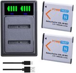 PowerTrust 2-Pack NP-BN1 NP-BN Battery and Charger for Sony Cyber-shot DSC-W800 DSC-W530 DSC-WX220 DSC-W830 DSC-W810 DSC-W310 DSC-W320 DSC-WX60 DSC-WX100